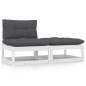 vidaXL 2-tlg. Garten-Lounge-Set mit Kissen Weiß Kiefer Massivholz vidaXL 2-tlg. Garten-Lounge-Set mit Kissen Weiß Kiefer Massivholz