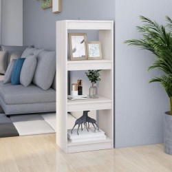vidaXL Bücherregal/Raumteiler Weiß 40x30x103,5 cm Massivholz Kiefer