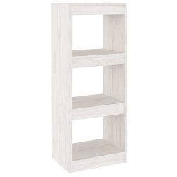 vidaXL Bücherregal/Raumteiler Weiß 40x30x103,5 cm Massivholz Kiefer