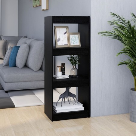 vidaXL Bücherregal/Raumteiler Schwarz 40x30x103,5 cm Massivholz Kiefer