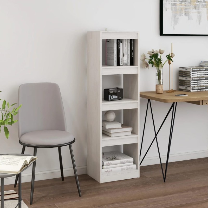 vidaXL Bücherregal Raumteiler Weiß 40x30x135,5 cm Massivholz Kiefer vidaXL Bücherregal Raumteiler Weiß 40x30x135,5 cm Massivholz Kiefer