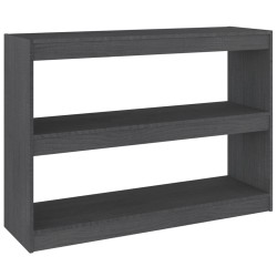 vidaXL Bücherregal Raumteiler Grau 100x30x71,5 cm Massivholz Kiefer