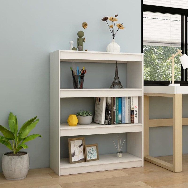 vidaXL Bücherregal/Raumteiler Weiß 100x30x103 cm Kiefer Massivholz vidaXL Bücherregal/Raumteiler Weiß 100x30x103 cm Kiefer Massivholz