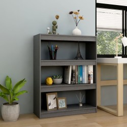 vidaXL Bücherregal/Raumteiler Grau 100x30x103 cm Kiefer Massivholz
