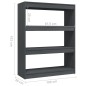vidaXL Bücherregal/Raumteiler Grau 100x30x103 cm Kiefer Massivholz vidaXL Bücherregal/Raumteiler Grau 100x30x103 cm Kiefer Massivholz
