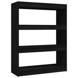 vidaXL Bücherregal/Raumteiler Schwarz 100x30x103 cm Kiefer Massivholz