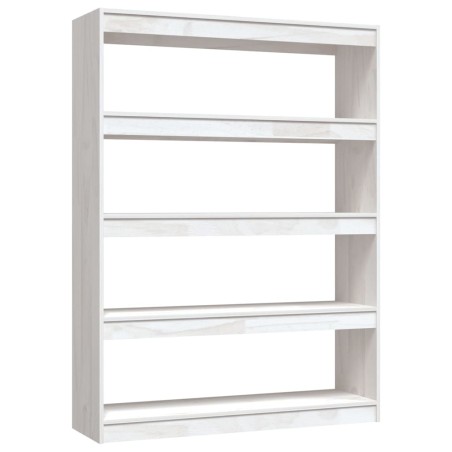 vidaXL Bücherregal/Raumteiler Weiß 100x30x135,5cm Kiefer Massivholz