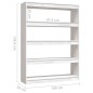 vidaXL Bücherregal/Raumteiler Weiß 100x30x135,5cm Kiefer Massivholz vidaXL Bücherregal/Raumteiler Weiß 100x30x135,5cm Kiefer Massivholz