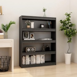 vidaXL Bücherregal/Raumteiler Grau 100x30x135,5cm Kiefer Massivholz