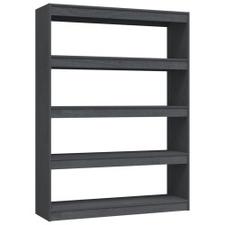 vidaXL Bücherregal/Raumteiler Grau 100x30x135,5cm Kiefer Massivholz