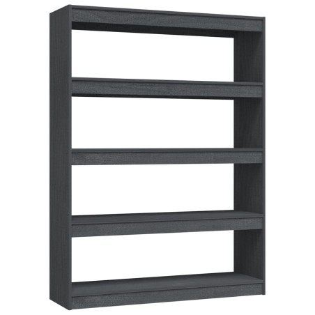 vidaXL Bücherregal/Raumteiler Grau 100x30x135,5cm Kiefer Massivholz