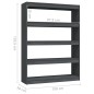 vidaXL Bücherregal/Raumteiler Grau 100x30x135,5cm Kiefer Massivholz vidaXL Bücherregal/Raumteiler Grau 100x30x135,5cm Kiefer Massivholz