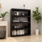 vidaXL Bücherregal/Raumteiler Schwarz 100x30x135,5cm Kiefer Massivholz vidaXL Bücherregal/Raumteiler Schwarz 100x30x135,5cm Kiefer Massivholz