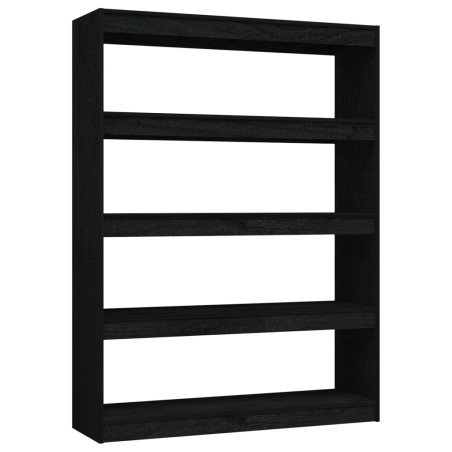 vidaXL Bücherregal/Raumteiler Schwarz 100x30x135,5cm Kiefer Massivholz