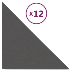 Wandpaneele 12 Stk. Dunkelgrau 30x30 cm Stoff 0,54 m²
