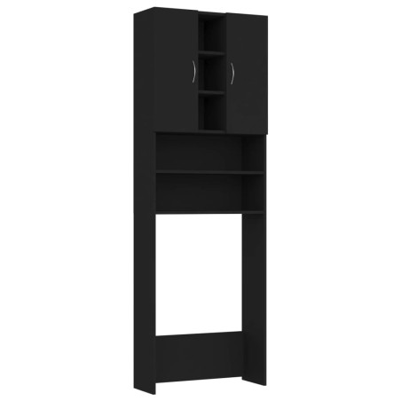 vidaXL Waschmaschinenschrank Schwarz 64x25,5x190 cm