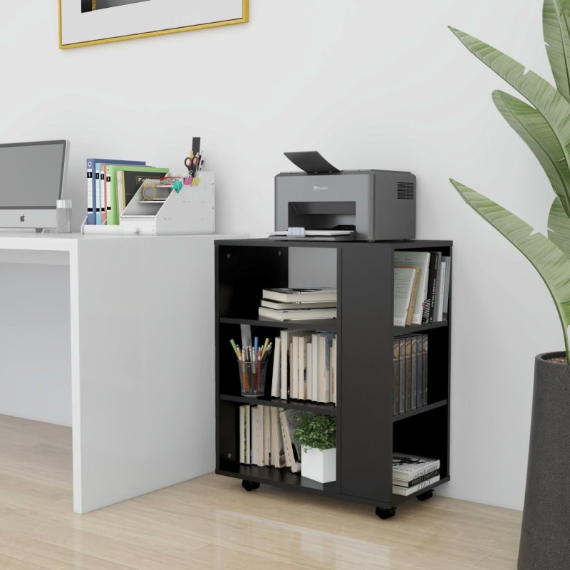 vidaXL Rollschrank Schwarz 60x35x75 cm Holzwerkstoff vidaXL Rollschrank Schwarz 60x35x75 cm Holzwerkstoff