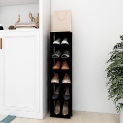 vidaXL Schuhschrank Schwarz 27,5x27x102 cm Holzwerkstoff
