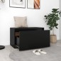 vidaXL Flurbank 80x40x45 cm Schwarz Holzwerkstoff vidaXL Flurbank 80x40x45 cm Schwarz Holzwerkstoff