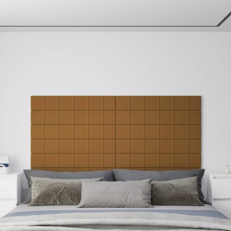 Wandpaneele 12 Stk. Braun 90x15 cm Samt 1,62 m²