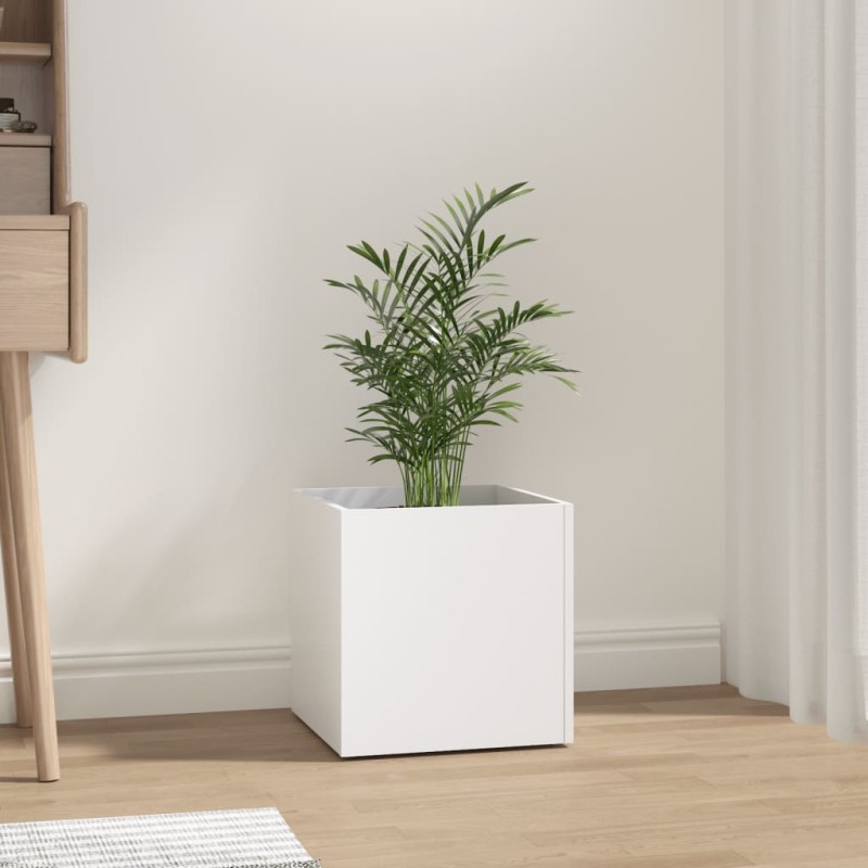 vidaXL Pflanzgefäß Weiß 40x40x40 cm Holzwerkstoff vidaXL Pflanzgefäß Weiß 40x40x40 cm Holzwerkstoff