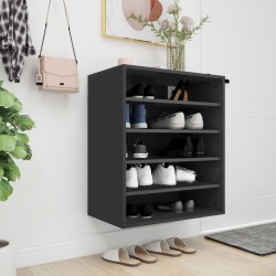 vidaXL Schuhschrank Schwarz 60x35x70 cm Holzwerkstoff