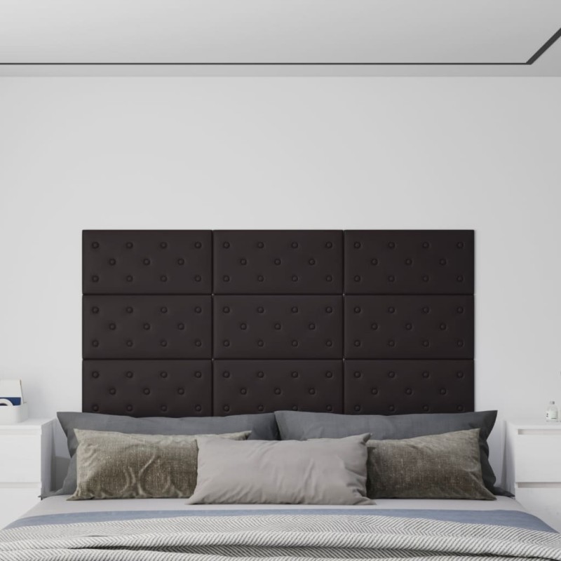 vidaXL Wandpaneele 12 Stk. Schwarz 60x30 cm Kunstleder 2,16 m² vidaXL Wandpaneele 12 Stk. Schwarz 60x30 cm Kunstleder 2,16 m²