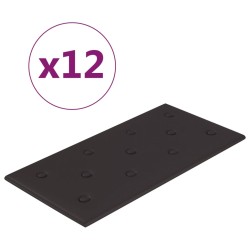 vidaXL Wandpaneele 12 Stk. Schwarz 60x30 cm Kunstleder 2,16 m²