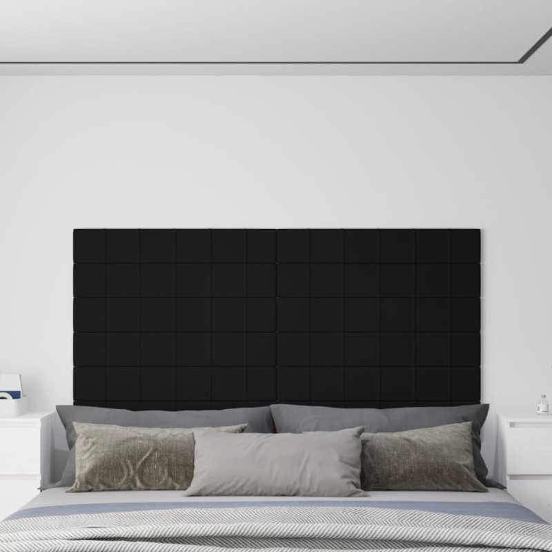 Wandpaneele 12 Stk. Schwarz 90x15 cm Samt 1,62 m² Wandpaneele 12 Stk. Schwarz 90x15 cm Samt 1,62 m²