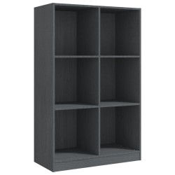 vidaXL Bücherregal Grau 70x33x110 cm Massivholz Kiefer
