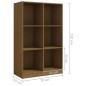 vidaXL Bücherregal Honigbraun 70x33x110 cm Massivholz Kiefer vidaXL Bücherregal Honigbraun 70x33x110 cm Massivholz Kiefer