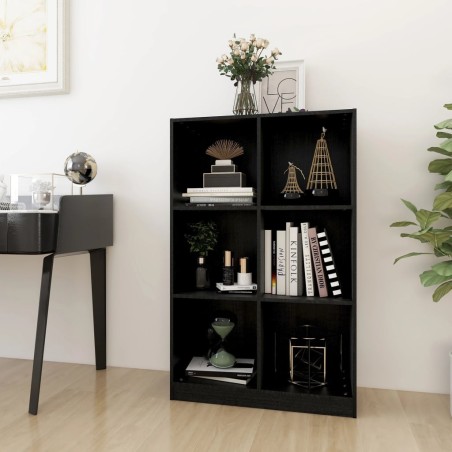 vidaXL Bücherregal Schwarz 70x33x110 cm Massivholz Kiefer