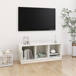 vidaXL TV-Schrank Weiß 104x33x41 cm Massivholz Kiefer