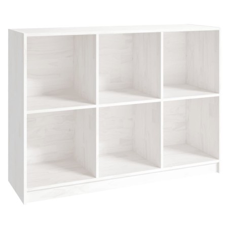 vidaXL Bücherregal Weiß 104x33x76 cm Massivholz Kiefer