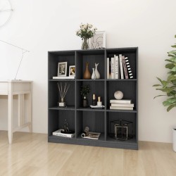 vidaXL Bücherregal/Raumteiler Grau 104x33,5x110 cm Massivholz Kiefer
