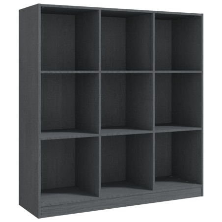 vidaXL Bücherregal/Raumteiler Grau 104x33,5x110 cm Massivholz Kiefer