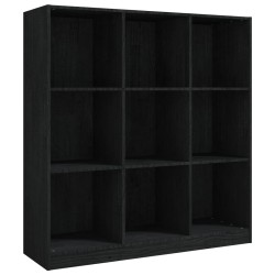 vidaXL Bücherregal/Raumteiler Schwarz 104x33,5x110cm Massivholz Kiefer