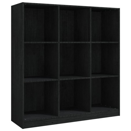 vidaXL Bücherregal/Raumteiler Schwarz 104x33,5x110cm Massivholz Kiefer
