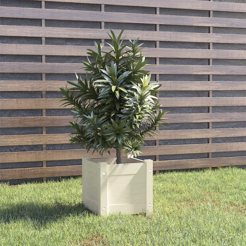 vidaXL Pflanzkübel Weiß 31x31x31 cm Massivholz Kiefer vidaXL Pflanzkübel Weiß 31x31x31 cm Massivholz Kiefer