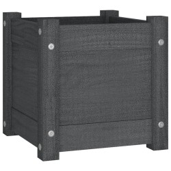 vidaXL Pflanzkübel Grau 31x31x31 cm Massivholz Kiefer