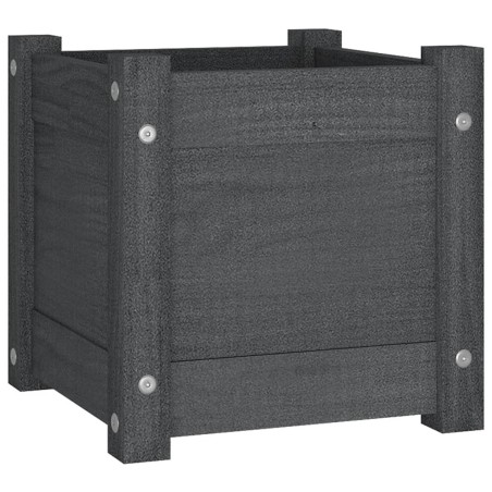 vidaXL Pflanzkübel Grau 31x31x31 cm Massivholz Kiefer