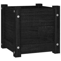 vidaXL Pflanzkübel Schwarz 31x31x31 cm Massivholz Kiefer