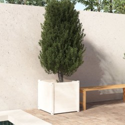 vidaXL Pflanzkübel Weiß 60x60x60 cm Massivholz Kiefer 