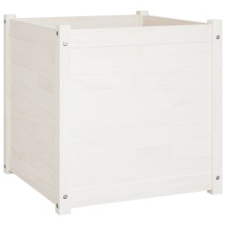 vidaXL Pflanzkübel Weiß 60x60x60 cm Massivholz Kiefer 