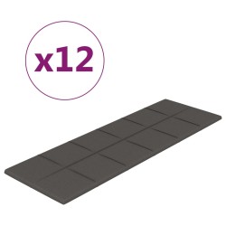 Wandpaneele 12 Stk. Dunkelgrau 90x30 cm Stoff 3,24 m²