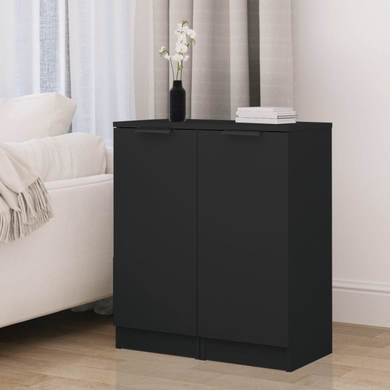 vidaXL Sideboards 2 Stk. Schwarz 30x30x70 cm Holzwerkstoff vidaXL Sideboards 2 Stk. Schwarz 30x30x70 cm Holzwerkstoff