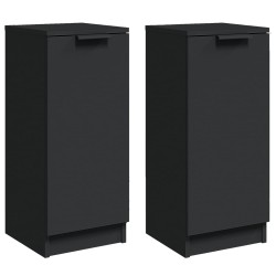 vidaXL Sideboards 2 Stk. Schwarz 30x30x70 cm Holzwerkstoff