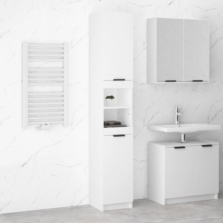 vidaXL Badschrank Weiß 32x34x188,5 cm Holzwerkstoff