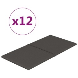 Wandpaneele 12 Stk. Dunkelgrau 60x30 cm Stoff 2,16 m²