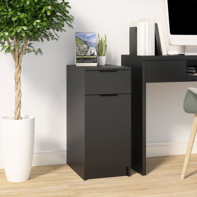 vidaXL Büroschrank Schwarz 33,5x50x75 cm Holzwerkstoff vidaXL Büroschrank Schwarz 33,5x50x75 cm Holzwerkstoff